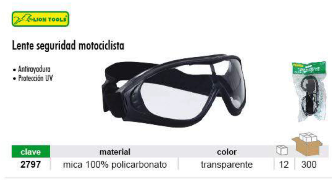 Lente De Seguridad Para Motociclistas Lions Tools