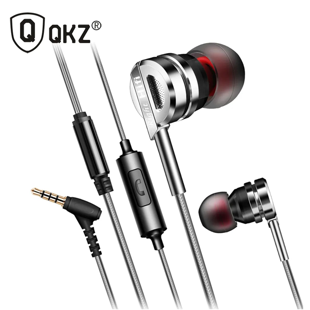 Auriculares QKZ DM9 de aleación de zinc, auriculares HiFi, auriculares internos, auriculares de graves metálicos para DJ, MP3, auriculares estéreo