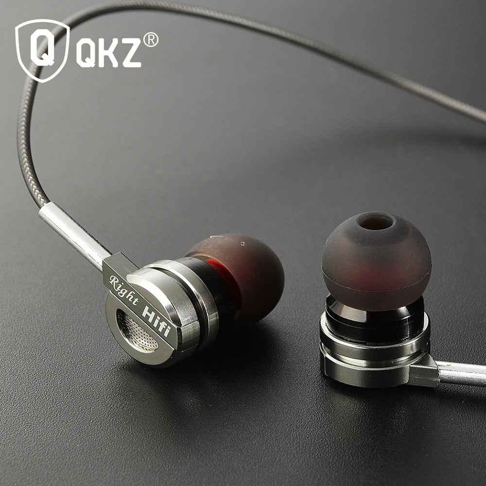 Auriculares QKZ DM9 de aleación de zinc, auriculares HiFi, auriculares internos, auriculares de graves metálicos para DJ, MP3, auriculares estéreo